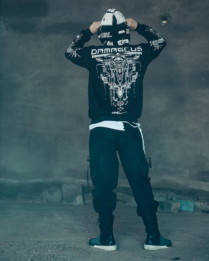 Hoodie Graphique de Motard Révolutionnaire -  design cyberpunk - Hoodie Graphique de Motard au Style Futuriste