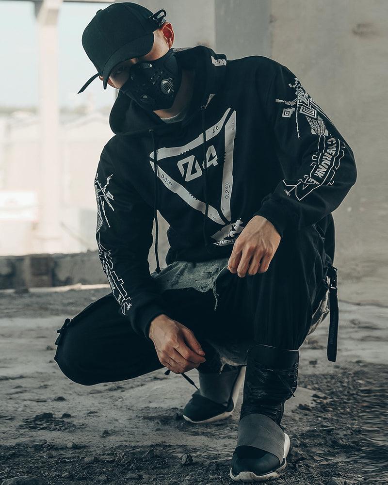 Hoodie Graphique de Motard Révolutionnaire -  streetwear - Hoodie Graphique de Motard au Style Futuriste