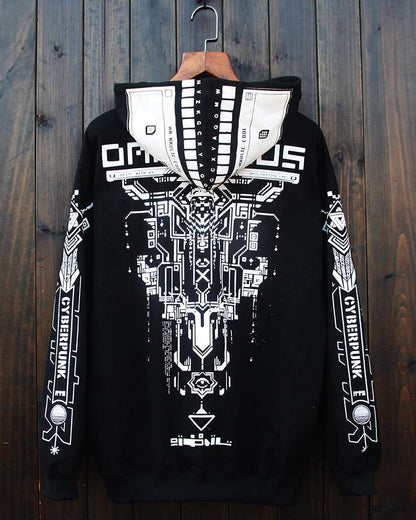 Hoodie Graphique de Motard Révolutionnaire - hoodie - Hoodie Graphique de Motard au Style Futuriste