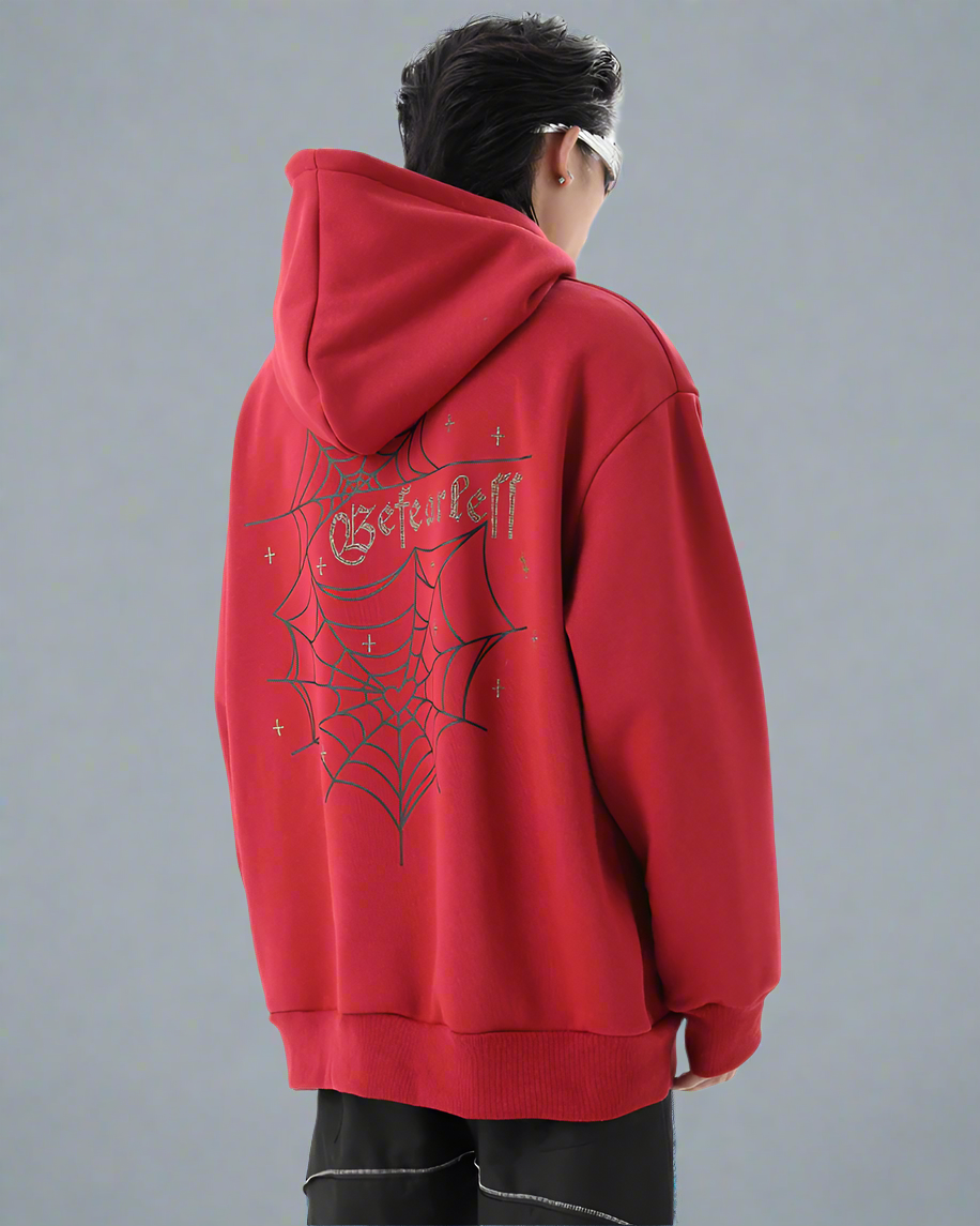 Hoodie Graphique Urbain -  couleurs noir et rouge - Hoodie Graphique Urbain pour un style contemporain
