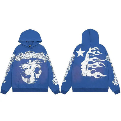 Hoodie Hellstar - mode des années 2000 - Hoodie Y2K Streetwear audacieux pour les amateurs de mode