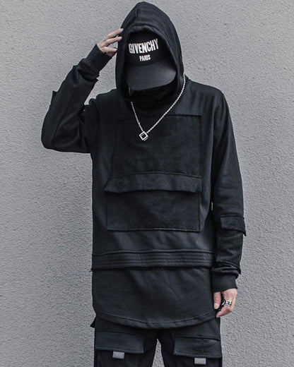 Hoodie Ninja Noir Discret - hoodie - Hoodie Ninja Noir pour un style urbain décontracté