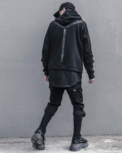 Hoodie Ninja Noir Discret -  style urbain - Hoodie Ninja Noir pour un style urbain décontracté