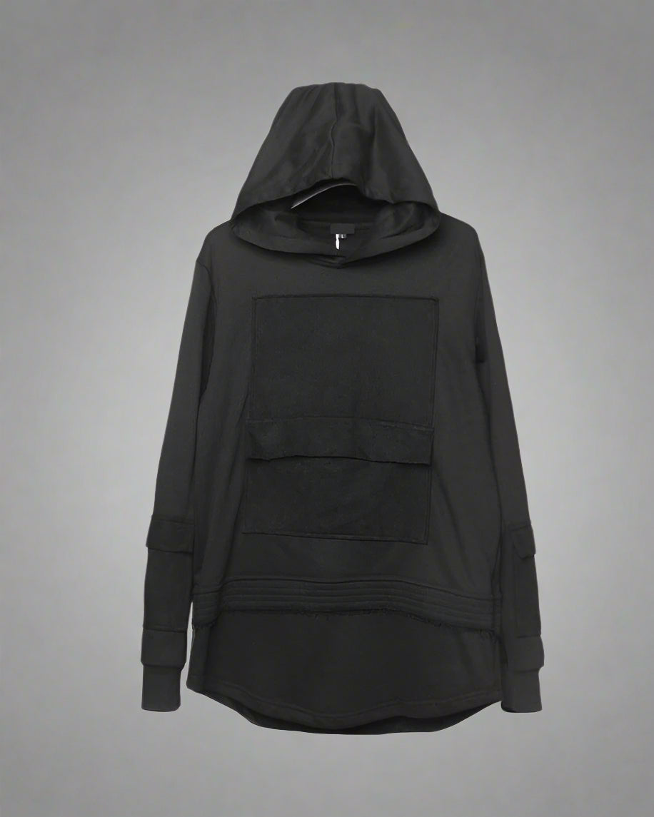 Hoodie Ninja Noir Discret -  urbain - Hoodie Ninja Noir pour un style urbain décontracté
