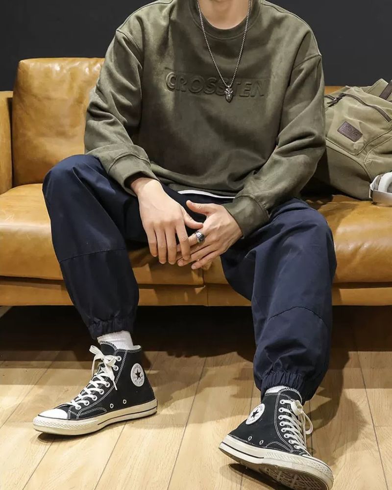 Hoodie Oversize en Suède Rétro -  oversize - Hoodie Oversize en Suède avec un Style Rétro