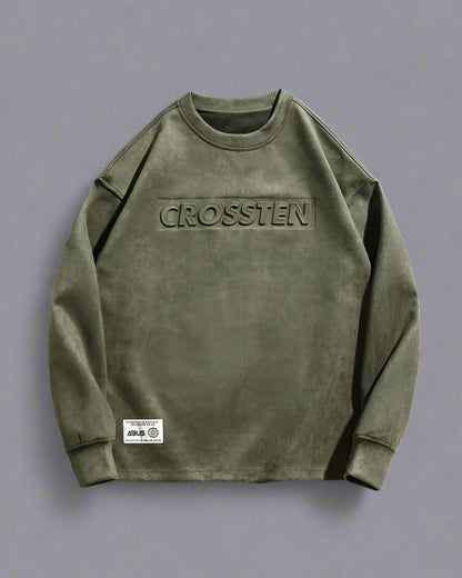 Hoodie Oversize en Suède Rétro -  vêtements décontractés - Hoodie Oversize en Suède avec un Style Rétro