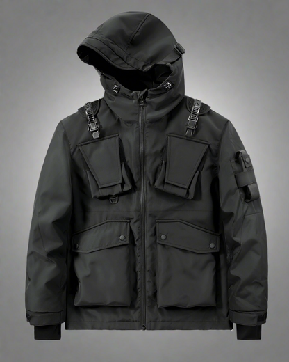 Hoodie à Poches Cargo Multi-Style - hoodie noir - Hoodie à Poches Cargo pour un Style Pratique