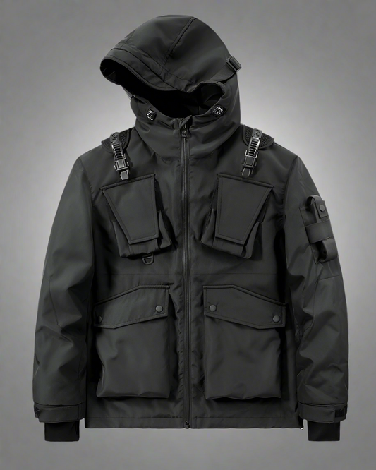 Hoodie à Poches Cargo Multi-Style - hoodie noir - Hoodie à Poches Cargo pour un Style Pratique