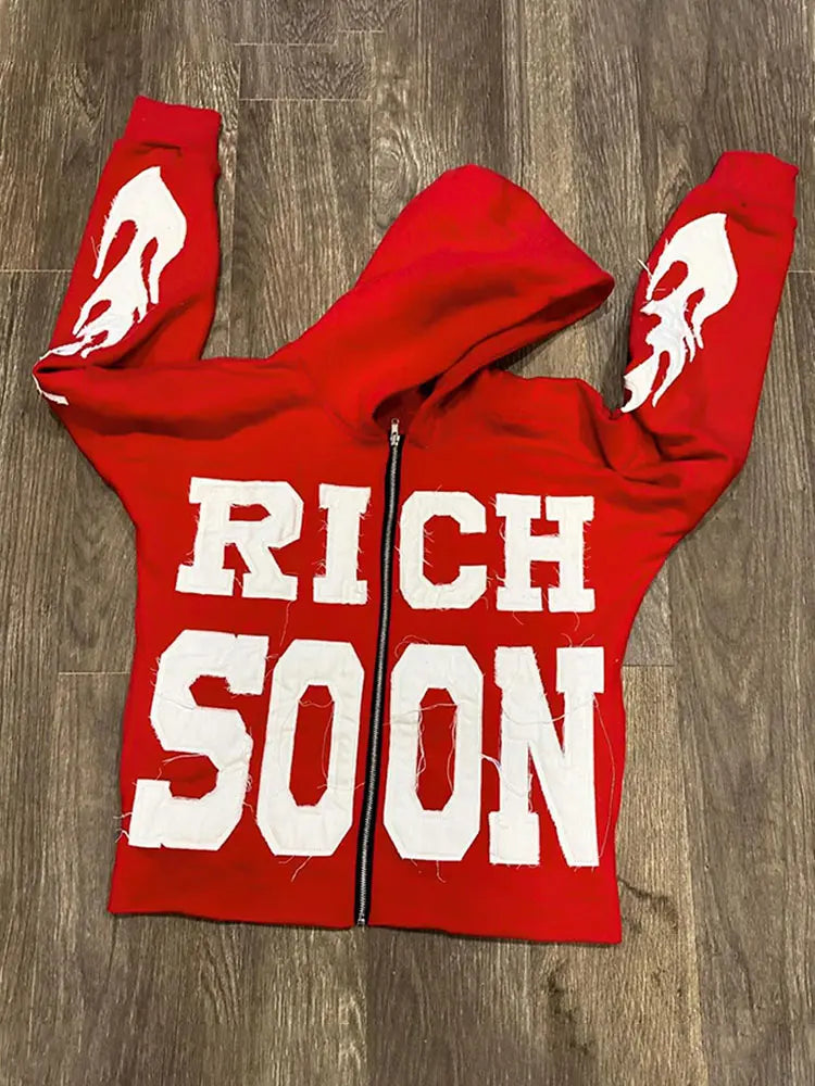 Hoodie Rich Soon -  y2k - Hoodie Y2K Streetwear pour un style unique et nostalgique