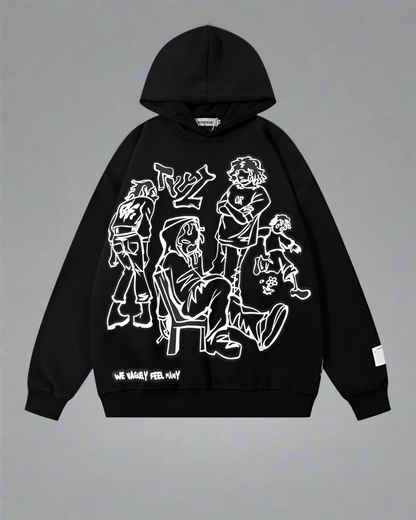 Hoodie Style Cartoon Coloré -  polyester coton spandex - Hoodie Coloré au Style Cartoon Confortable
