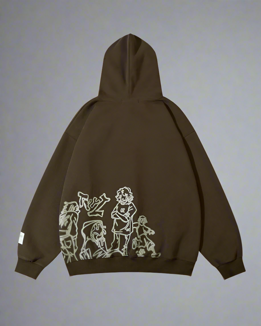 Hoodie Style Cartoon Coloré - vêtements d'extérieur tendance - Hoodie Coloré au Style Cartoon Confortable