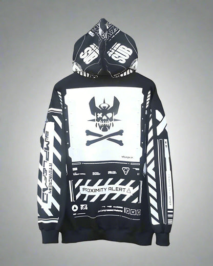 Hoodie zippé au style futuriste -  techwear - Hoodie zippé au design futuriste pour un style unique