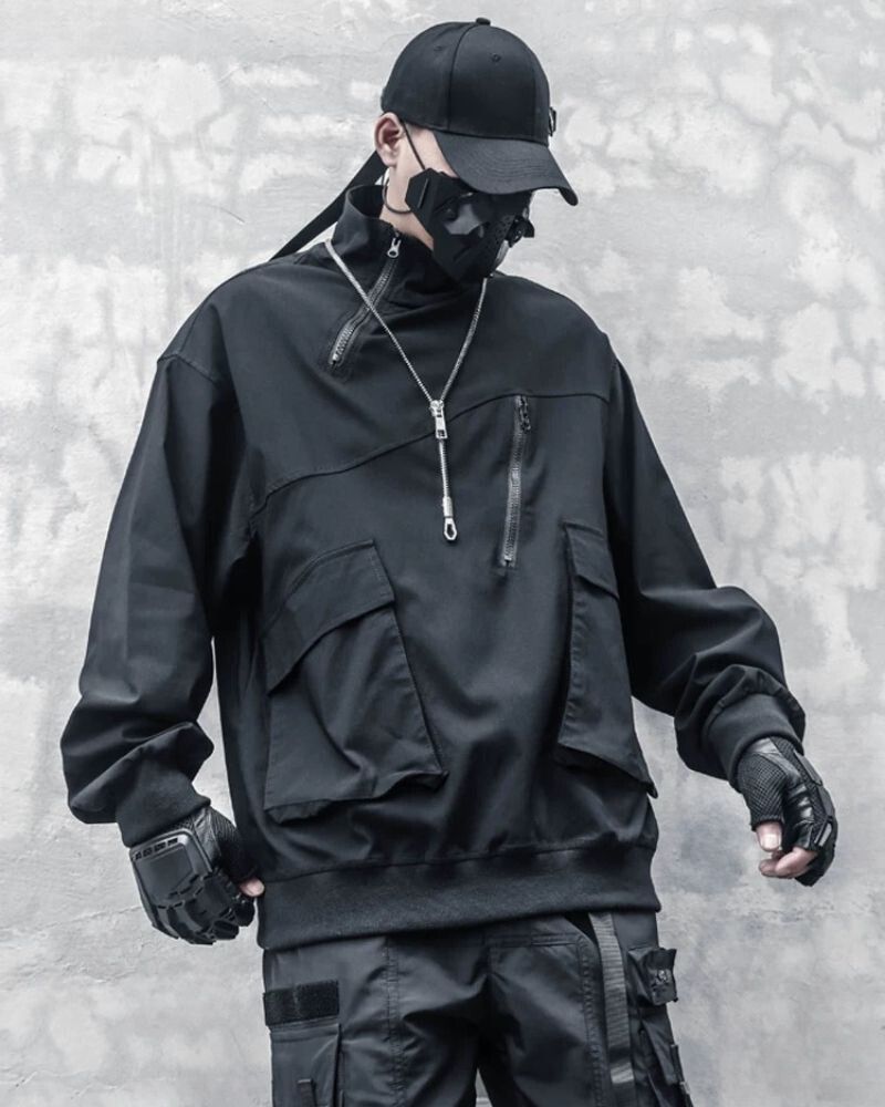 Hoodie zippé à col montant chic -  mode - Hoodie zippé à col montant pour un style polyvalent