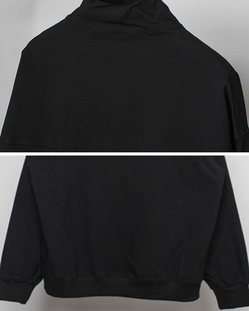 Hoodie zippé à col montant chic -  vêtements décontractés - Hoodie zippé à col montant pour un style polyvalent