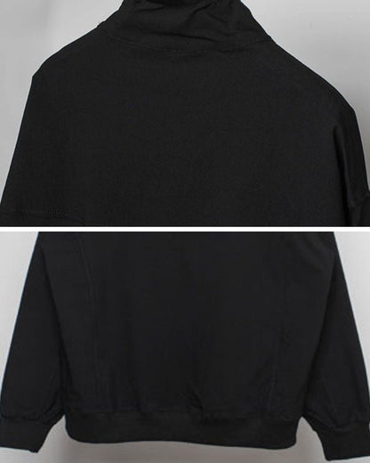 Hoodie zippé à col montant chic -  vêtements décontractés - Hoodie zippé à col montant pour un style polyvalent