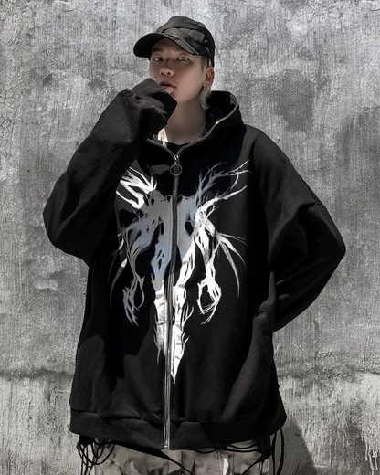 Hoodie Zippé Élégant - hoodie - Hoodie Zippé Élégant Noir pour un Confort Optimal