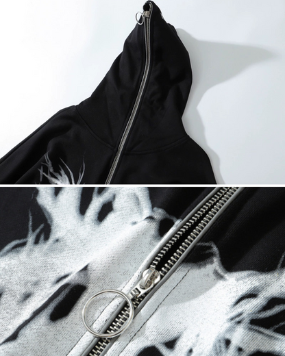 Hoodie Zippé Élégant -  élégante - Hoodie Zippé Élégant Noir pour un Confort Optimal