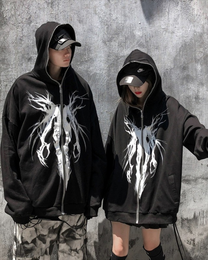 Hoodie Zippé Élégant - veste confortable - Hoodie Zippé Élégant Noir pour un Confort Optimal