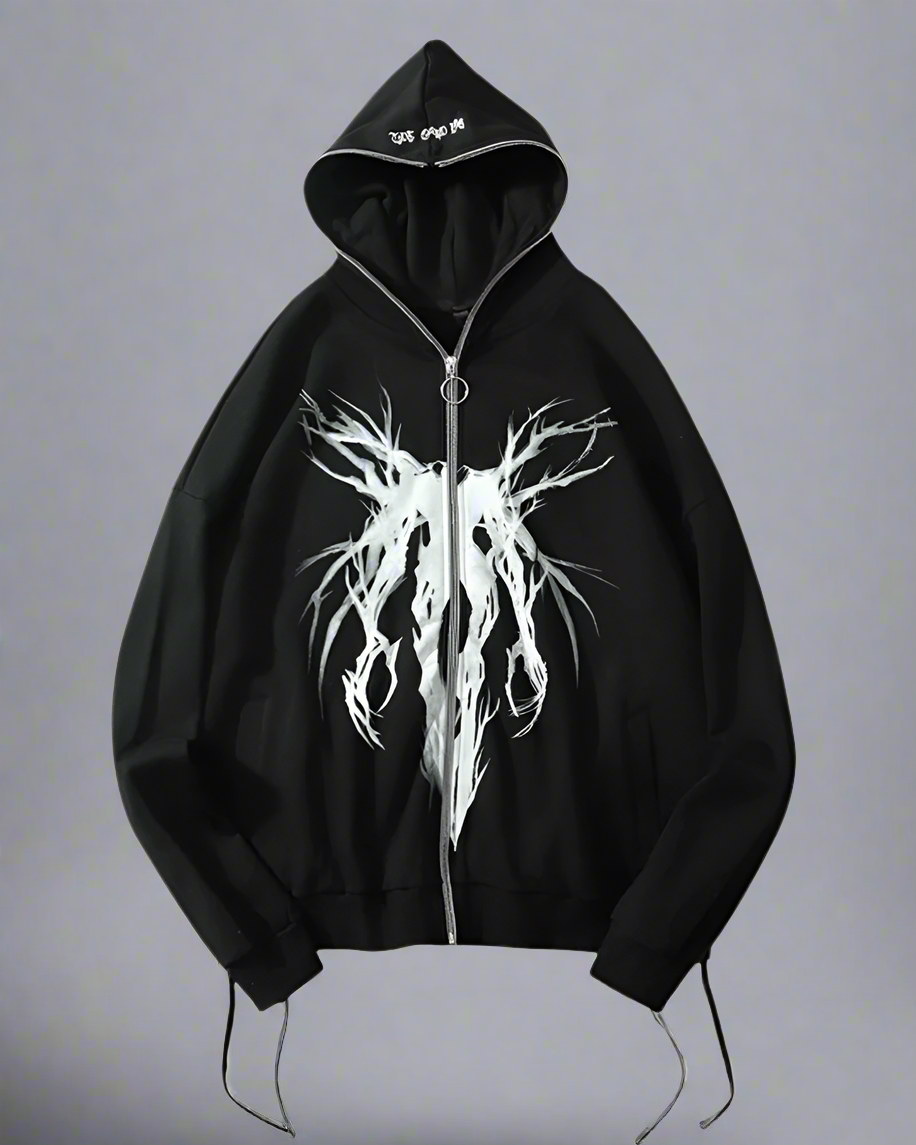 Hoodie Zippé Élégant -  veste - Hoodie Zippé Élégant Noir pour un Confort Optimal