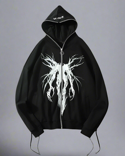 Hoodie Zippé Élégant -  veste - Hoodie Zippé Élégant Noir pour un Confort Optimal