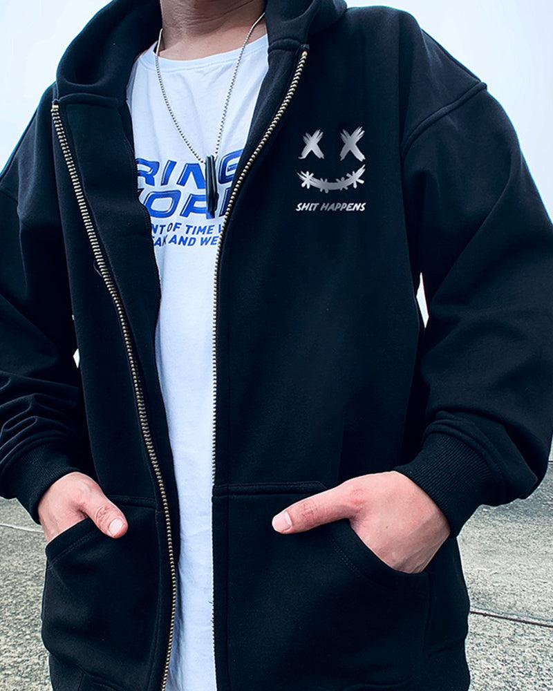 Hoodie Zippé Moments Heureux -  confortable - Hoodie Zippé Moments Heureux pour Confort Quotidien