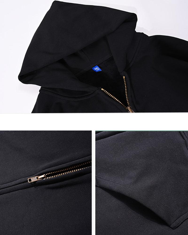 Hoodie Zippé Moments Heureux -  style moderne - Hoodie Zippé Moments Heureux pour Confort Quotidien