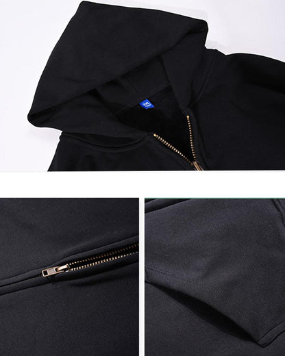 Hoodie Zippé Moments Heureux -  style moderne - Hoodie Zippé Moments Heureux pour Confort Quotidien