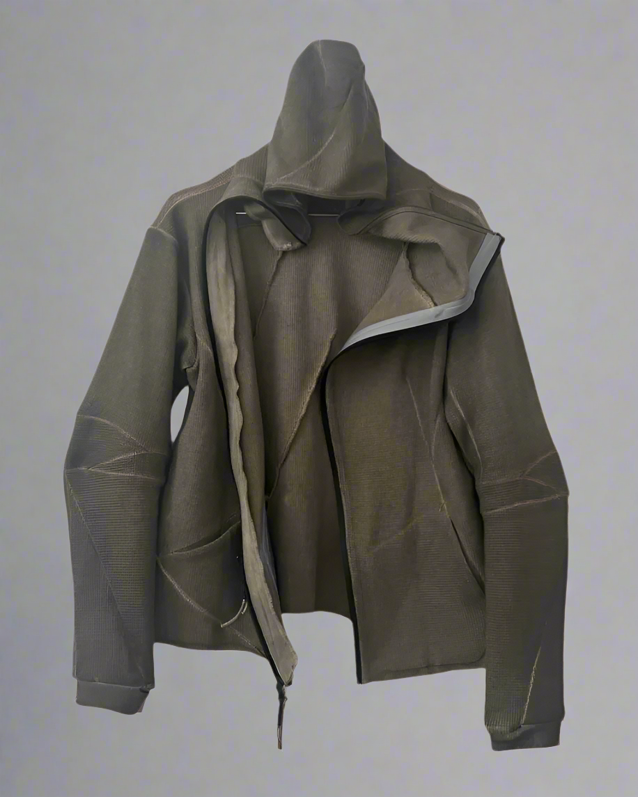 Hoodie zippé toutes saisons - hoodie - Hoodie zippé marron polyvalent pour un look futuriste