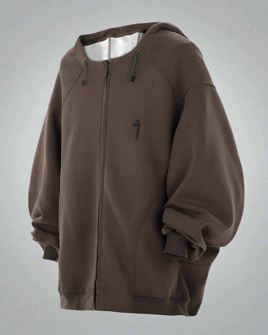 Hoodie Zippé Urbain Polyvalent - hoodie futuriste - Hoodie Zippé Urbain en Polyester et Coton Confortable