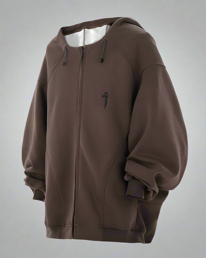 Hoodie Zippé Urbain Polyvalent - hoodie futuriste - Hoodie Zippé Urbain en Polyester et Coton Confortable