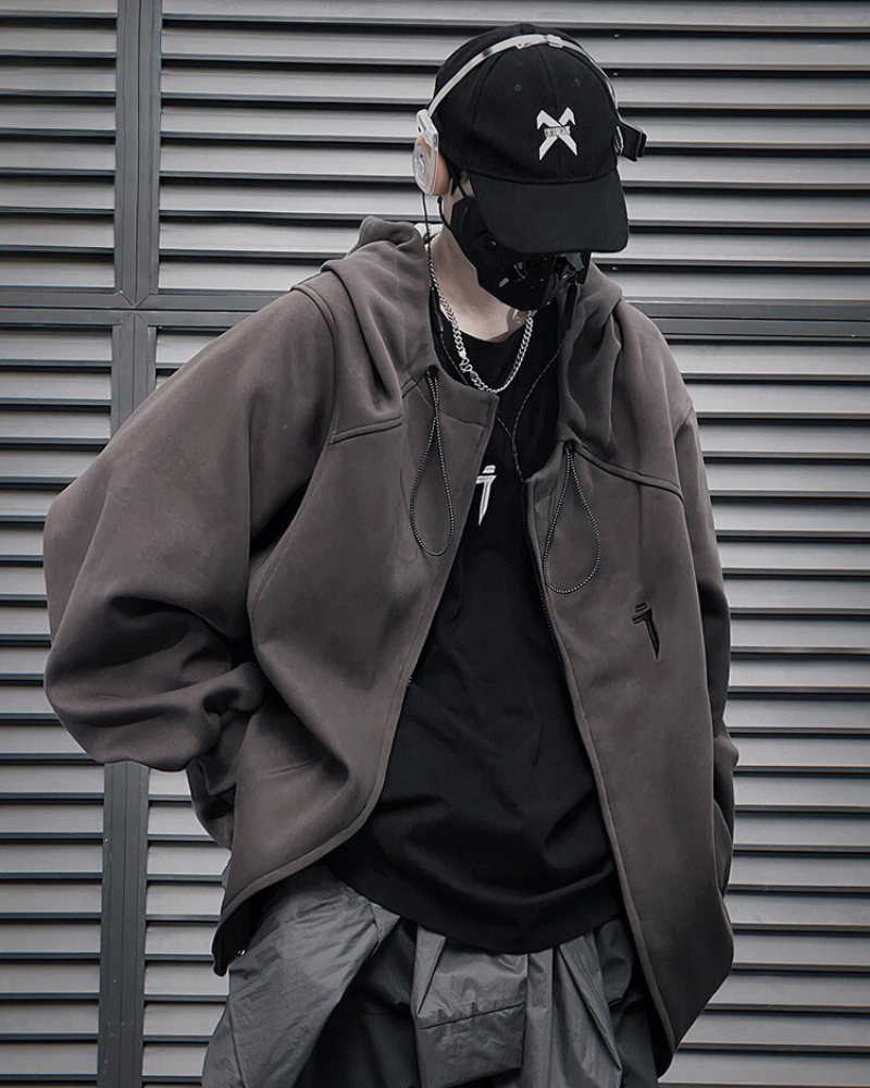 Hoodie Zippé Urbain Polyvalent -  streetwear - Hoodie Zippé Urbain en Polyester et Coton Confortable