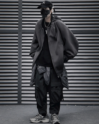 Hoodie Zippé Urbain Polyvalent -  urbain - Hoodie Zippé Urbain en Polyester et Coton Confortable