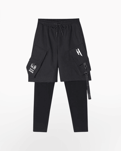 Pantalons Cargo Tech Noirs Chic