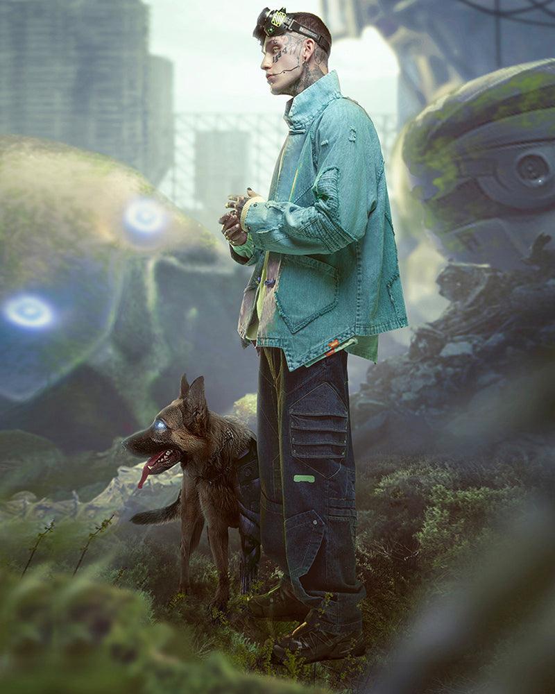 Veste en Jean Cyberpunk Audacieuse