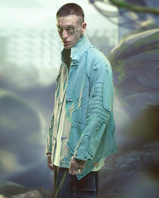 Veste en Jean Cyberpunk Audacieuse