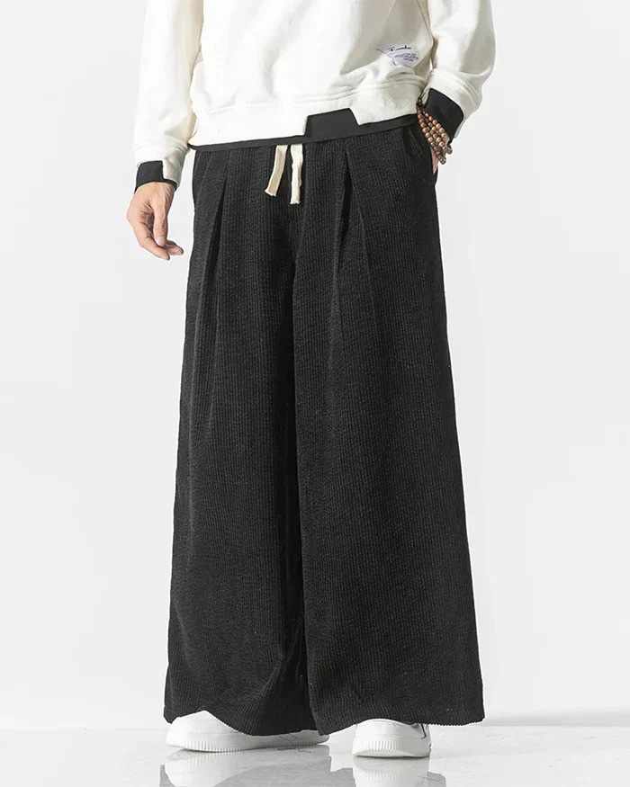 Pantalons en velours côtelé japonais élégants