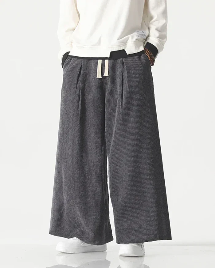 Pantalons en velours côtelé japonais élégants