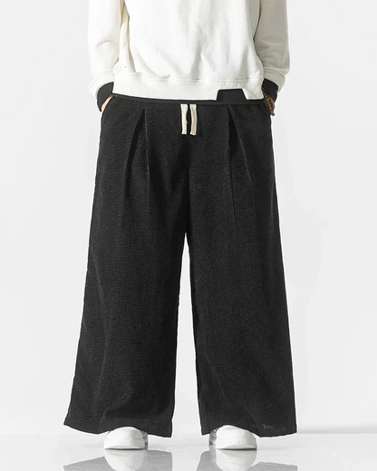 Pantalons en velours côtelé japonais élégants