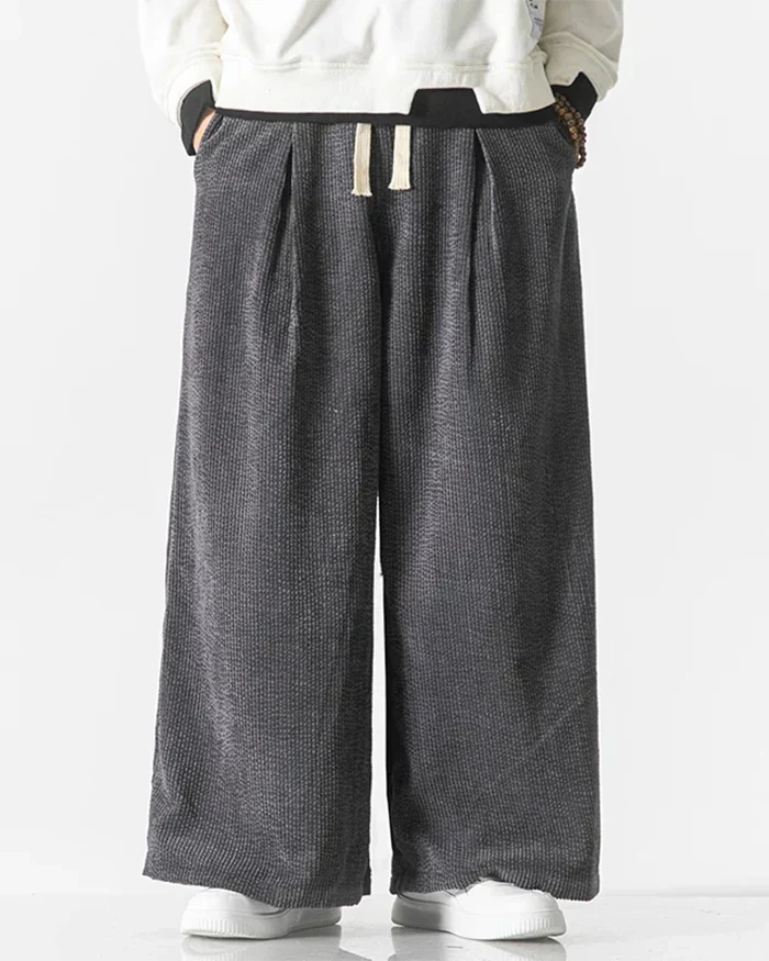Pantalons en velours côtelé japonais élégants