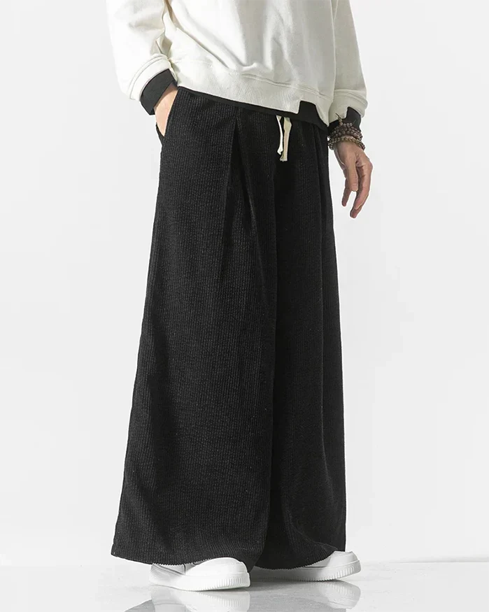 Pantalons en velours côtelé japonais élégants