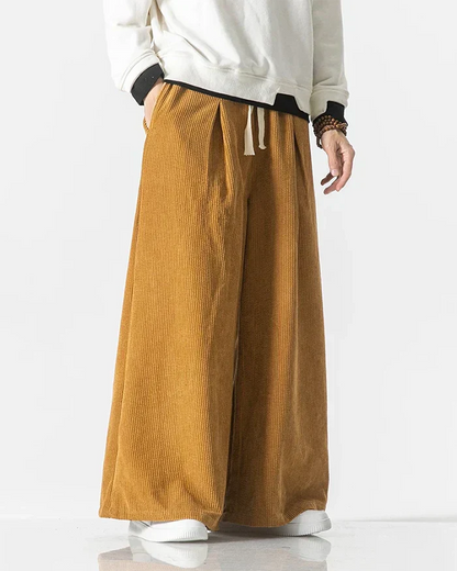 Pantalons en velours côtelé japonais élégants