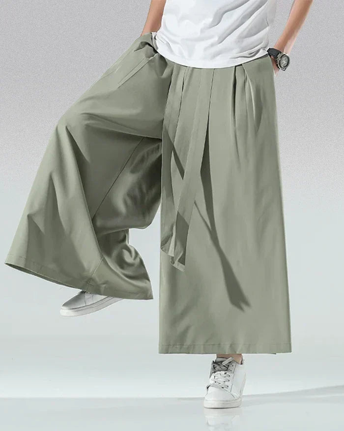 Pantalons larges japonais pour hommes élégants