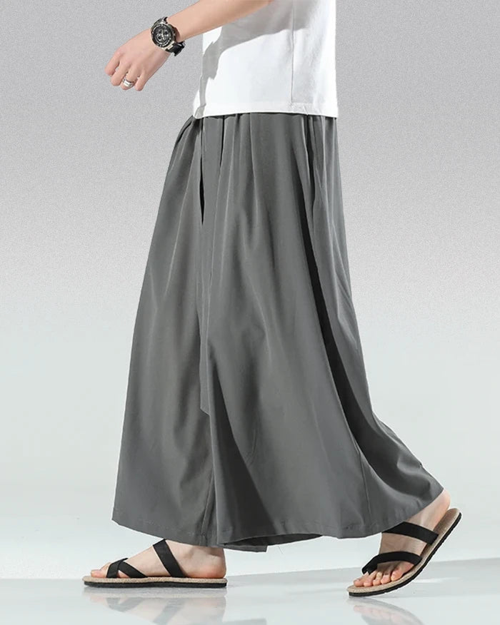 Pantalons larges japonais pour hommes élégants