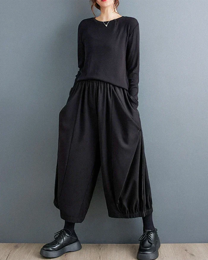 Pantalons larges japonais chics