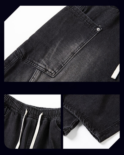 Jean droit chic à panneaux - jeans avec poches cargo - Jean droit à panneaux avec poches cargo pour un style pratique
