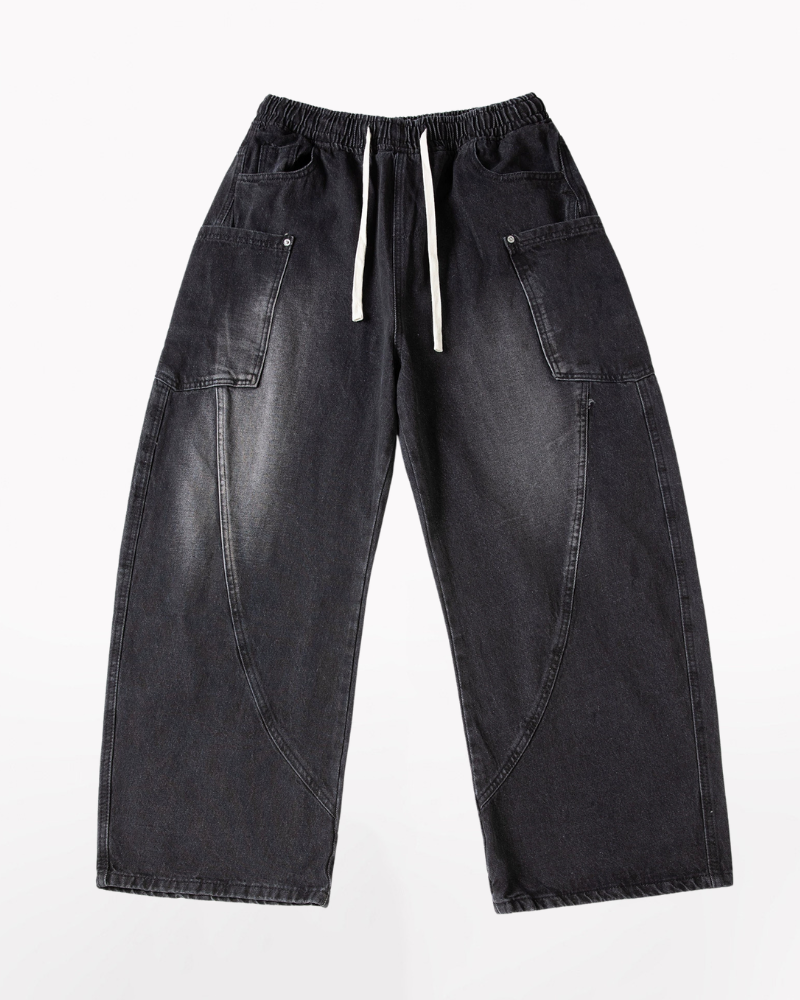 Jean droit chic à panneaux -  vêtements tendance pour homme - Jean droit à panneaux avec poches cargo pour un style pratique