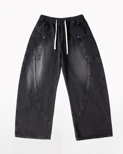 Jean droit chic à panneaux -  vêtements tendance pour homme - Jean droit à panneaux avec poches cargo pour un style pratique