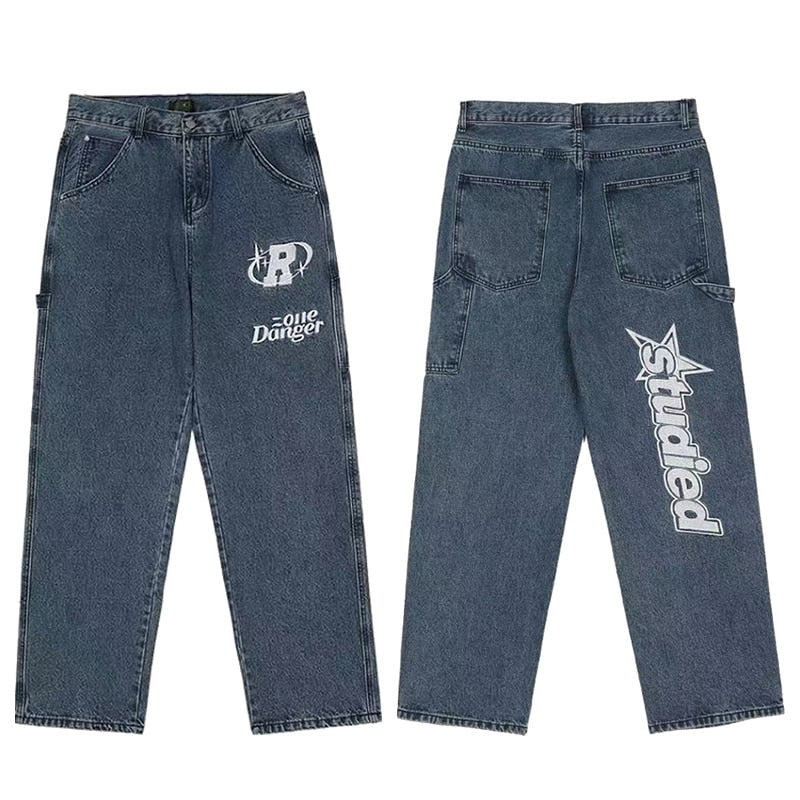 Jeans Cyber Y2K -  style unisexe - Jeans Baggy Cyber Y2K pour un Style Urbain Unique