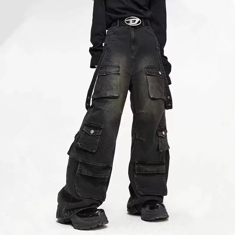 Jeans Gothiques - jeans de style gothique - Jeans gothiques en denim noir ajustés pour un style unique