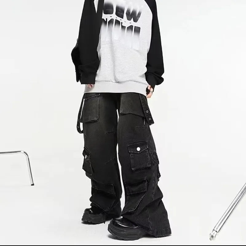 Jeans Gothiques - jeans gothiques - Jeans gothiques en denim noir ajustés pour un style unique